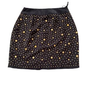 Jovani Mini Suede Skirt with Studs